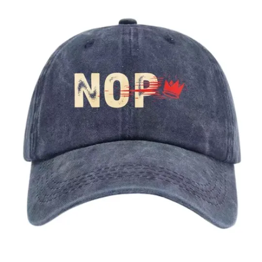 Discover NOPE No King Bold Statement Print Trendy Edgy Cap Vintage Washed Hat Unisex