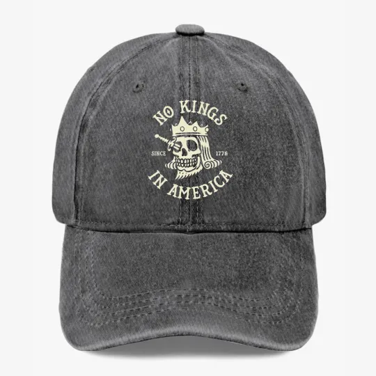 Discover NO KINGS IN AMERICA Baseball Hat Anti Authority Skull Graphic Cap Unisex