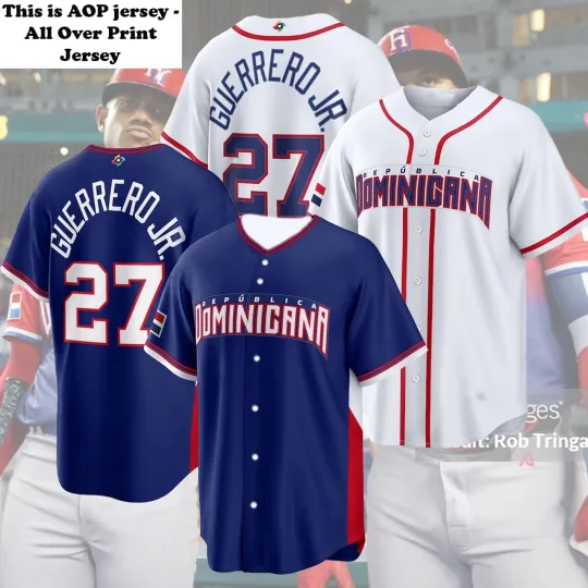 Discover Vladimir #27 Dominican Republic Baseball 2026 Name & Number Player Gift