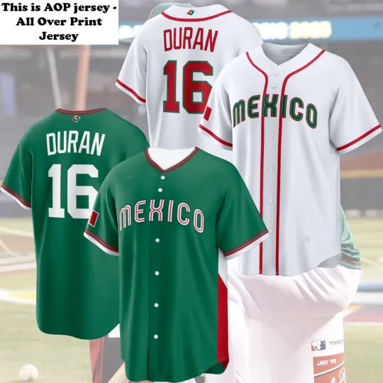 Discover #16 Duran Mexico Baseball 2026 Name & Number Players For Fans AOP Gift