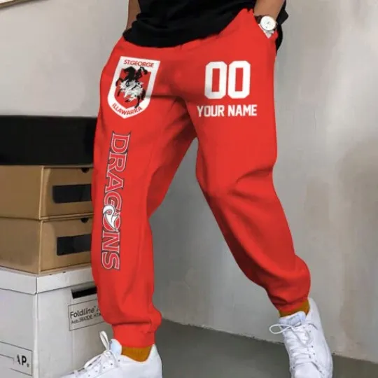 Discover St. George Illawarra Dragons Custom Name And Number Long Pants Joggers