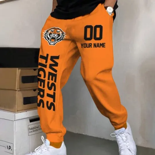 Wests Tigers Custom Name And Number Long Pants Joggers Gift For Fans