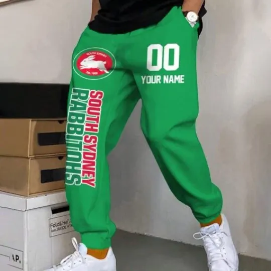 Discover South Sydney Rabbitohs Custom Name And Number Long Pants Joggers
