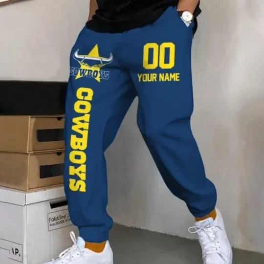 North Queensland Cowboys Custom Name And Number Long Pants Joggers
