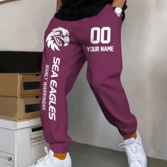 Manly Warringah Sea Eagles Custom Name And Number Long Pants Joggers