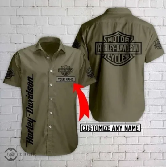 Discover Personalized Harley Motor Racing Davidson Casual Button Down Shirt Unisex Adults