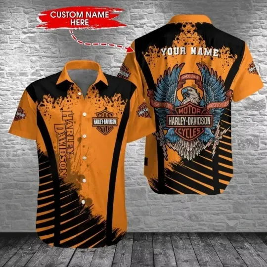 Discover Personalized Harley Motor Racing Davidson Casual Button Down Shirt Unisex Adults