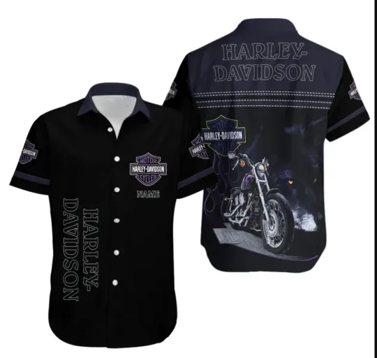 Discover Personalized Harley Motor Racing Davidson Casual Button Down Shirt Unisex Adults