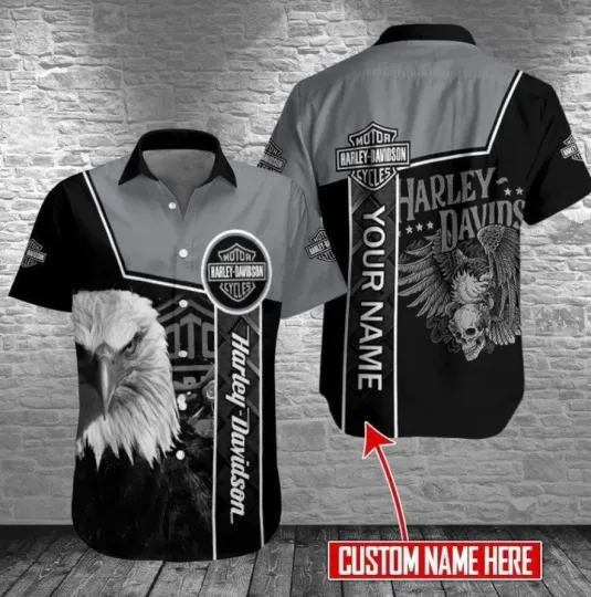 Discover Personalized Harley Motor Racing Davidson Casual Button Down Shirt Unisex Adults