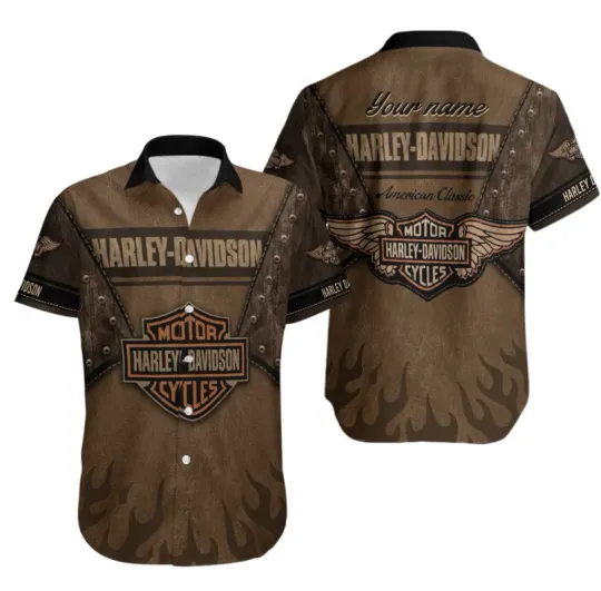 Discover Personalized Harley Motor Racing Davidson Casual Button Down Shirt Unisex Adults