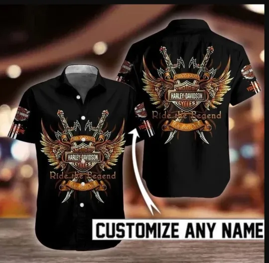 Discover Harley Motor Racing Davidson Casual Button Down Shirt