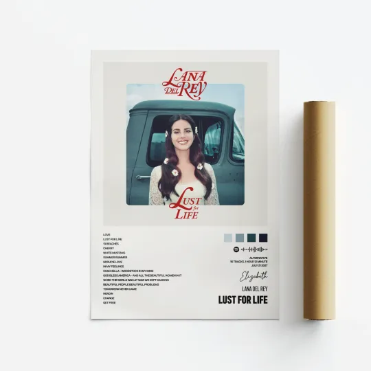 Discover Lana Del Rey Lust For Life Album Art Poster Vertical Print Music Tracklist