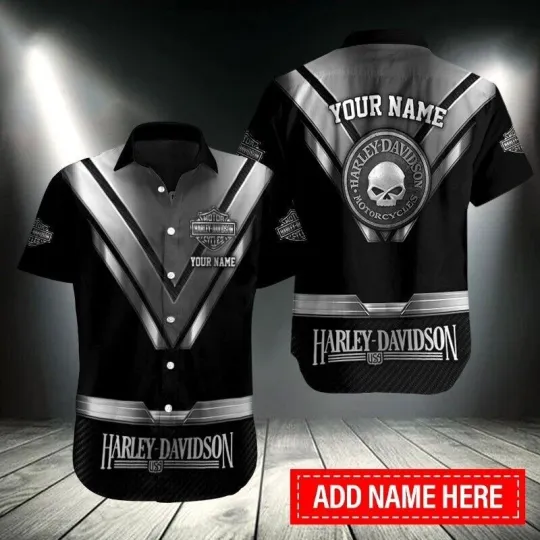 Discover Personalized Harley Racing Davidson Casual Button Down Shirt
