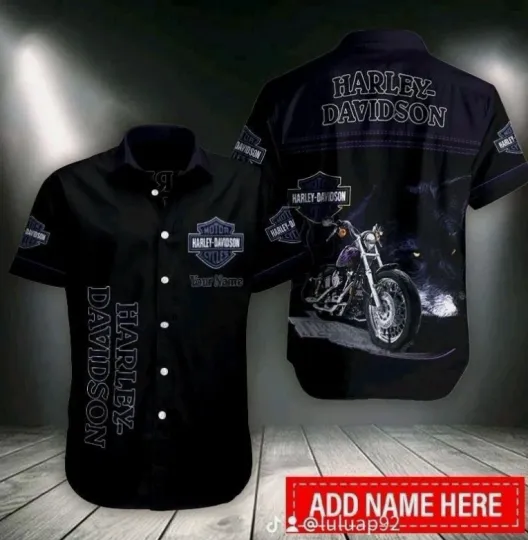 Discover Personalized Harley Motor Racing Davidson Casual Button Down Shirt