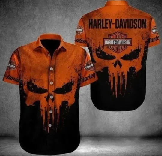 Discover Harley Motor Racing Davidson Casual Button Down Shirt