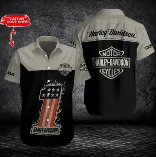 Discover Personalized Harley Motor Racing Davidson Casual Button Down Shirt