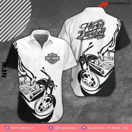 Discover Harley Racing Davidson Casual Button Down Shirt
