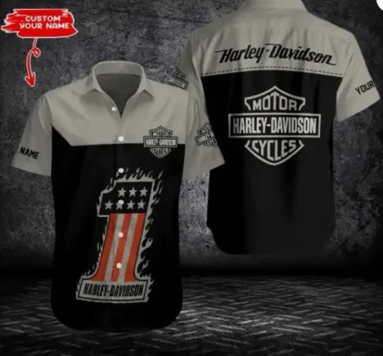 Discover Personalized Harley Racing Davidson Casual Button Down Shirt