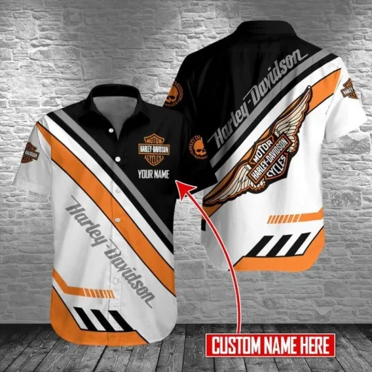 Discover Personalized Harley Racing Davidson Casual Button Down Shirt