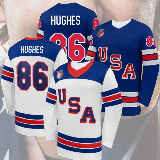Discover ack #86 Hughes US Hockey Team 2026 Name & Number AOP Gift Fans
