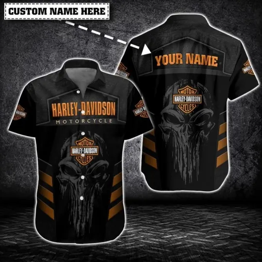 Discover Personalized Harley Racing Davidson Casual Button Down Shirt
