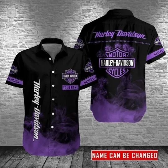 Discover Personalized Harley Motor Racing Davidson Casual Button Down Shirt