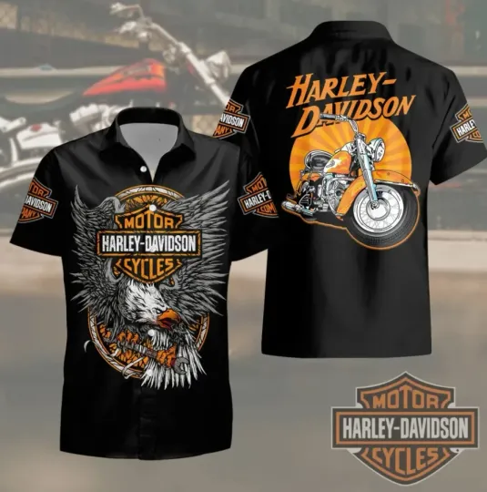 Discover Harley Motor Racing Davidson Casual Button Down Shirt