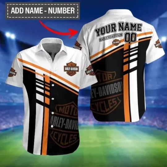 Discover Personalized Harley Motor Racing Davidson Casual Button Down Shirt