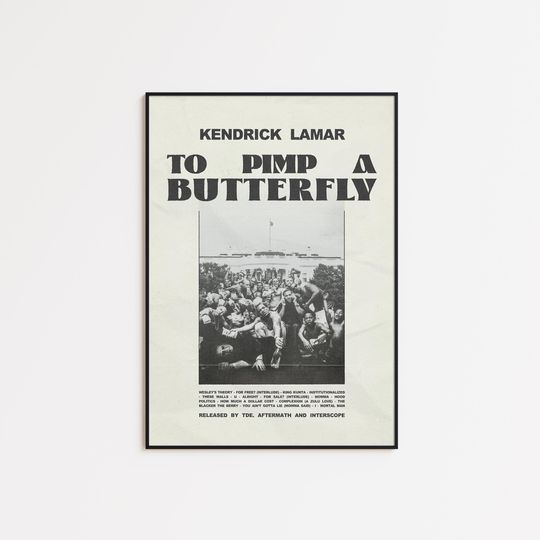 Discover Kendrick Lamar Posters / To Pimp a Butterfly Poster/ Album Cover Poster / Tracklist Poster Print Wall Art