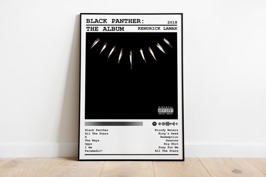 Discover Kendrick Lamar Poster Print | Black Panther Album Poster | Music Poster | Album Cover Poster | Wall Decor | Music Gift | Room Decor