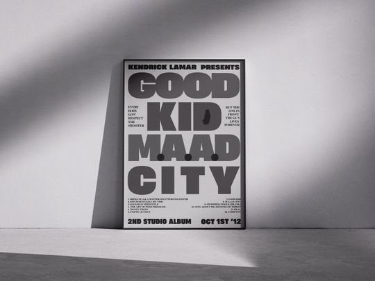 Discover Good Kid Mad City Kendrick Inspired Poster | Hip Hop Art | Rap Print | Black & White