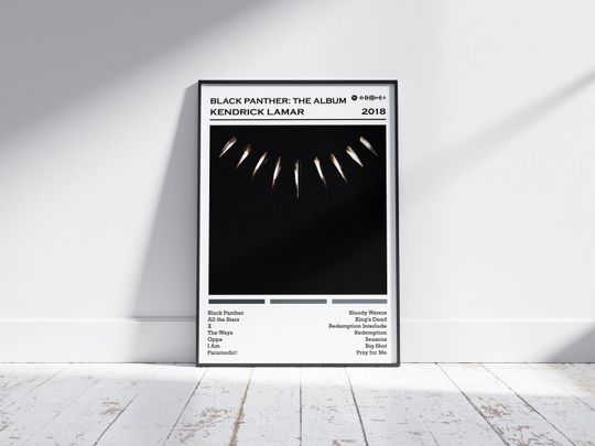 Discover Kendrick Lamar Poster Print | Black Panther: The Album Poster | Music Poster | Album Cover Poster | Wall Decor | Music Gift | Room Decor