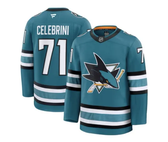 Discover Macklin Celebrini Jersey Mens Large San Jose Sharks #71 Stitched