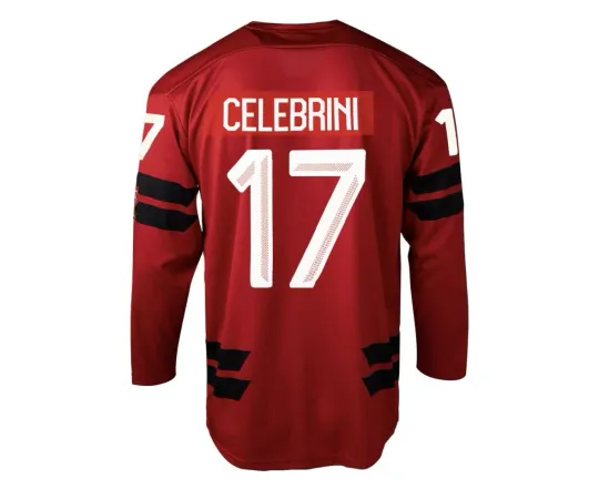 Discover Macklin Celebrini Jersey San Jose Sharkss Red #17 Canada Olympics Printed Jersey