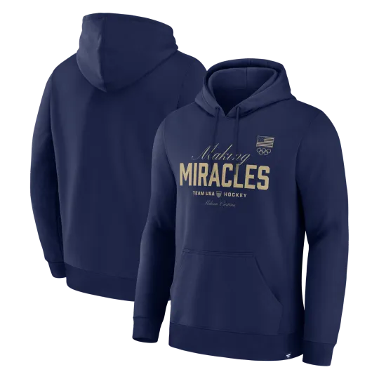 Men's Navy US Men's Olympic Hockey 2026 Winter Olympics Making Miracles Hoodie