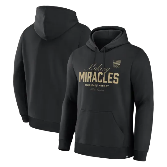 Men's Black US Men's Olympic Hockey 2026 Winter Olympics Making Miracles Hoodie