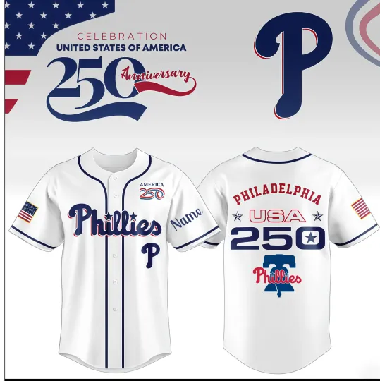 Personalized Philadelphia Phillies Baseball 250th Anniversary America Shirt