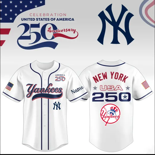 Discover Personalized New York Yankees Baseball 250th Anniversary America - All Print