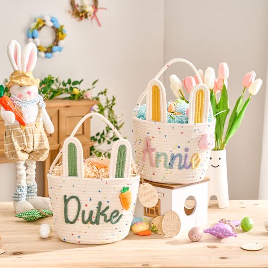 Personalized Easter Basket | Easter Egg Hunt Basket | Baby Name Basket | Bunny Basket | Easter bucket