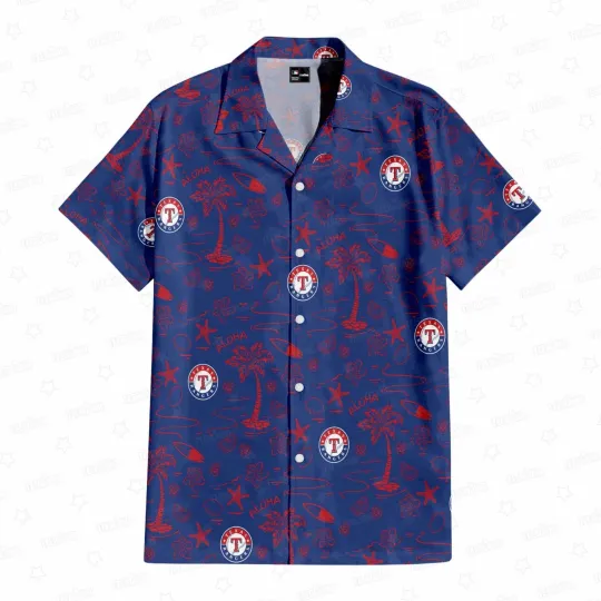 Discover Texas Baseball Team Rangerss Hawaiian Button Down Shirt Unisex Adults S-5XL