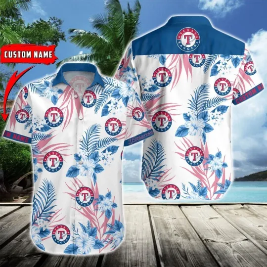Discover Texas Baseball Team Rangerss Hawaiian Button Down Shirt Unisex Adults S-5XL