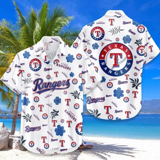 Discover Texas Baseball Team Rangerss Hawaiian Button Down Shirt Unisex Adults S-5XL