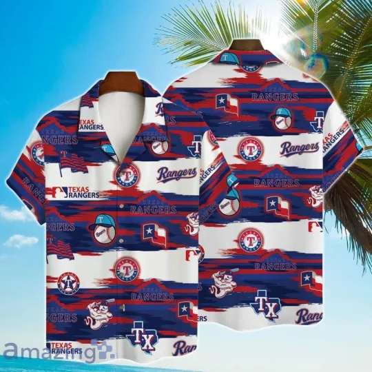 Discover Texas Baseball Team Rangerss Hawaiian Button Down Shirt Unisex Adults S-5XL