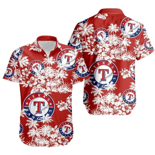 Discover Texas Baseball Team Rangerss Hawaiian Button Down Shirt Unisex Adults S-5XL