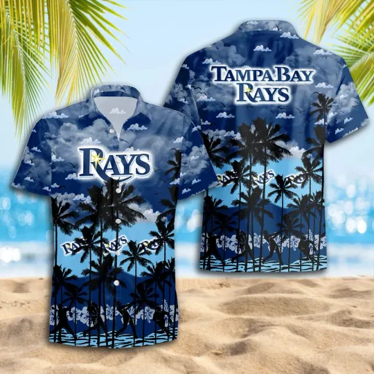 Discover Tampa Bay Baseball Team Rayss Hawaiian Button Down Shirt Unisex Adults S-5XL