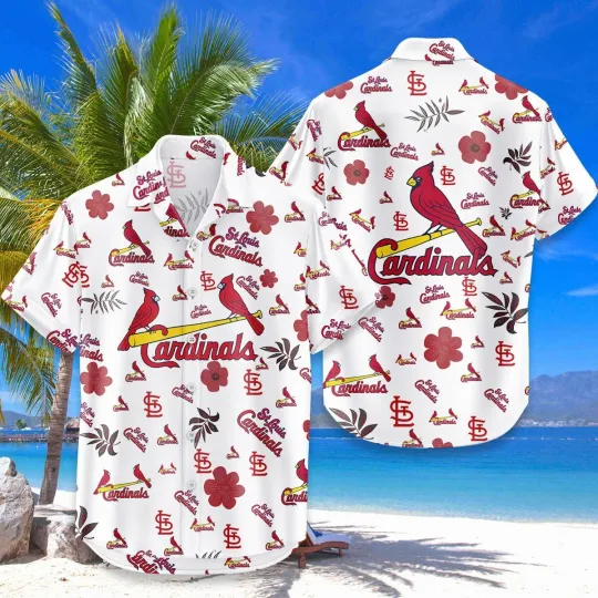 Discover St. Louis Baseball Team Cardinalss Hawaiian Button Down Shirt Unisex Adults