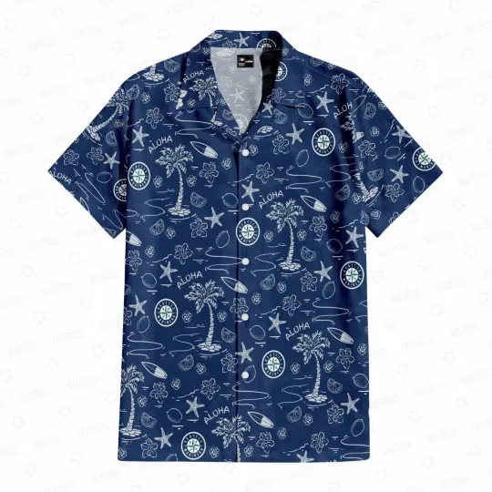 Discover Seattle Baseball Team Marinerss Hawaiian Button Down Shirt Unisex Adults S-5XL