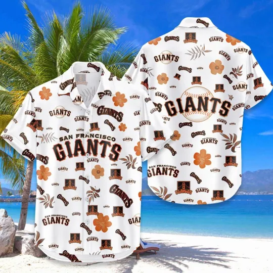 Discover San Francisco Baseball Team Giantss Hawaiian Button Down Shirt Unisex Adults