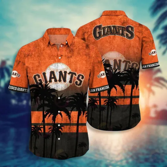 Discover San Francisco Baseball Team Giantss Hawaiian Button Down Shirt Unisex Adults