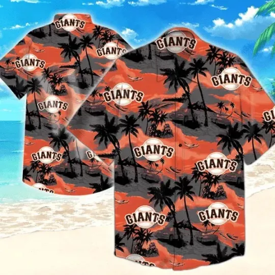 Discover San Francisco Baseball Team Giantss Hawaiian Button Down Full Size S-5XL